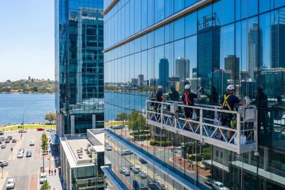 Commercial office building window cleaning Perth