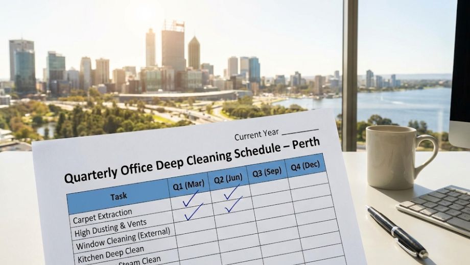 Deep cleaning schedule Perth office quarterly