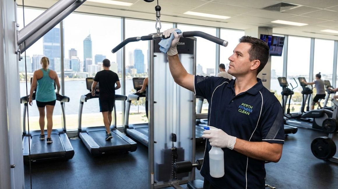 Gym equipment sanitization cleaning Perth fitness